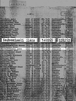 Auschwitz Record of Transfer to Gross-Rosen