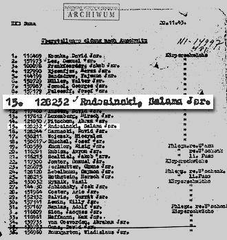 Auschwitz Record from HKP Buna